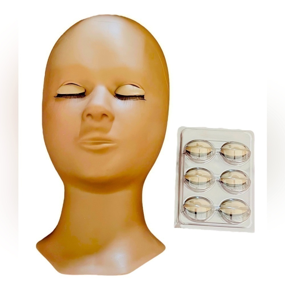 EYELASH Extension Mannequin Head 4 Pairs Removable Eyelids